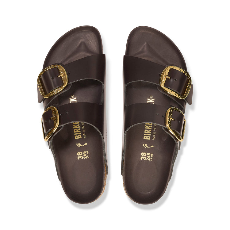Arizona Hammered Big Buckle High Shine Espresso Natural Leather Patent top view