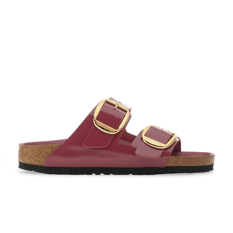 Birkenstock Arizona Hammered Big Buckle High Shine Zinfandel Natural Leather Patent side view