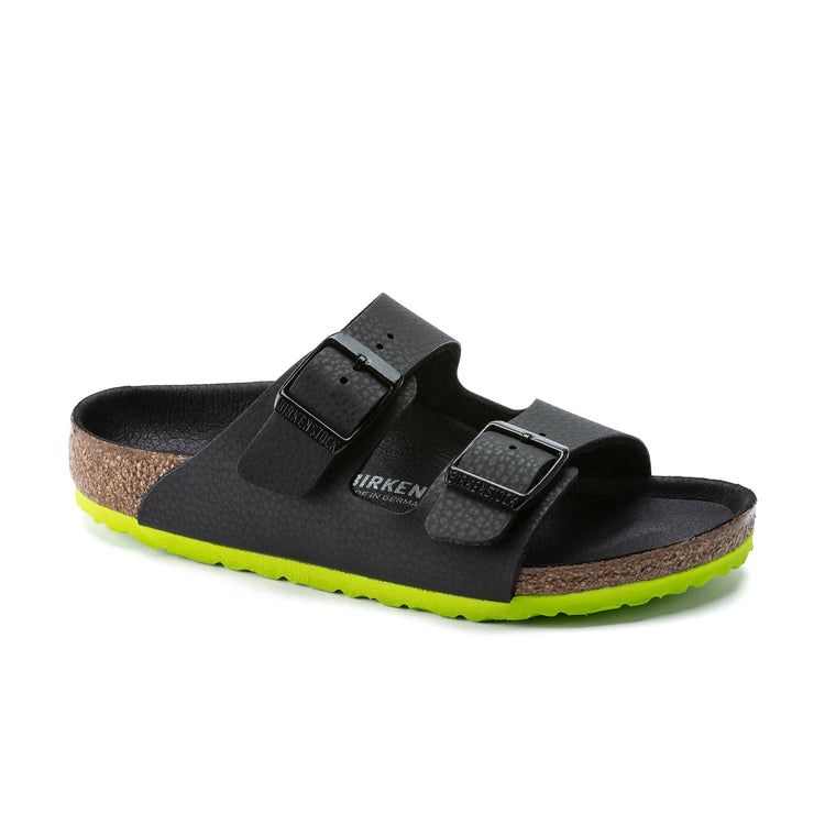 Birkenstock Australia Arizona Kids Desert Soil Black/Lime Birko-Flor