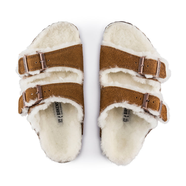 Birkenstock Arizona Kids Mink Suede Leather/Shearling top view