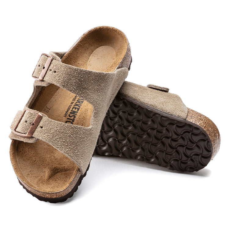 Birkenstock Arizona Kids Taupe Suede Leather sole view