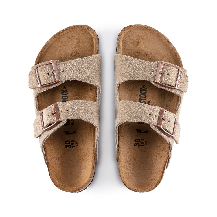 Birkenstock Arizona Kids Taupe Suede Leather top view
