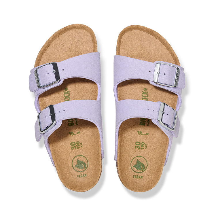Birkensock Australia Arizona Kids Soft Birki Vegan Purple Fog Synthetic Top View