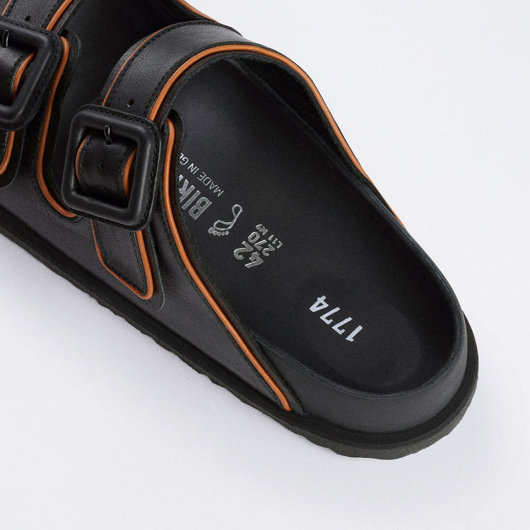 Birkenstock Australia Arizona Leather Buckle Exquisite Black Nappa Leather detail alt view