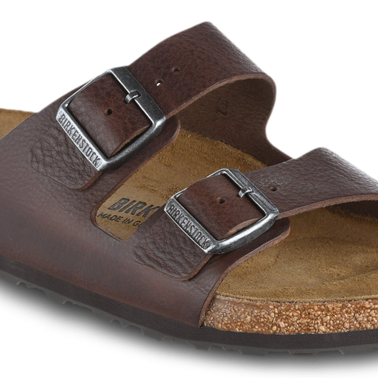 Birkenstock Arizona Vintage Wood Roast Natural Leather close up