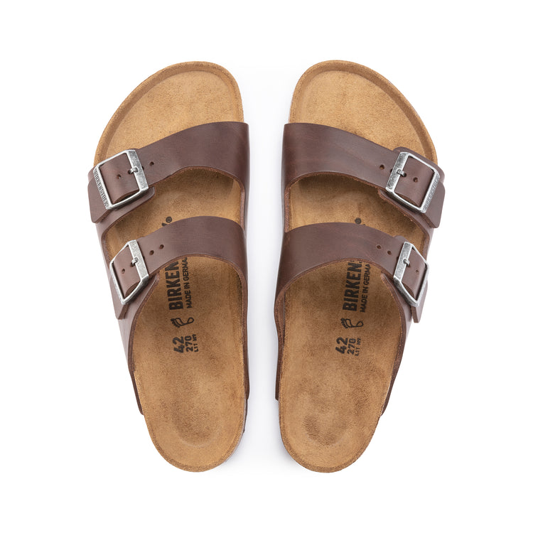 Birkenstock Arizona Vintage Wood Roast Natural Leather top view