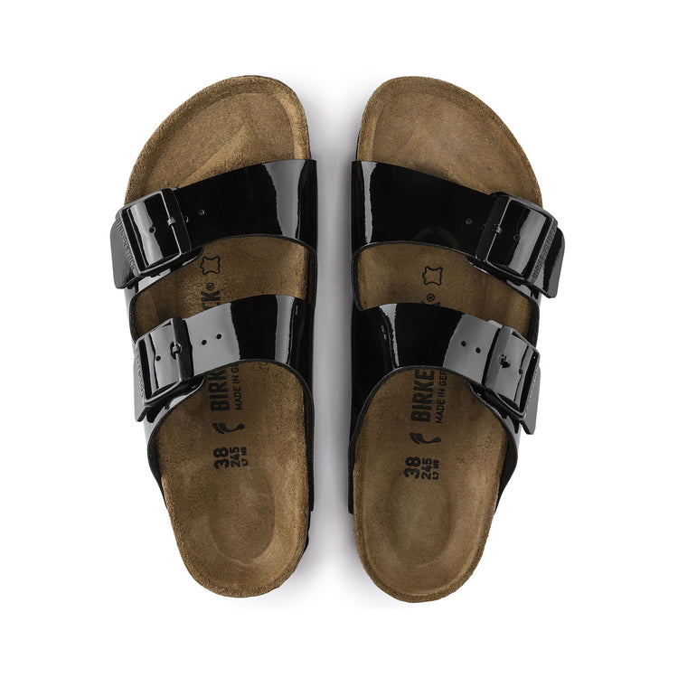 Birkenstock Arizona Patent Black Birko-Flor top view