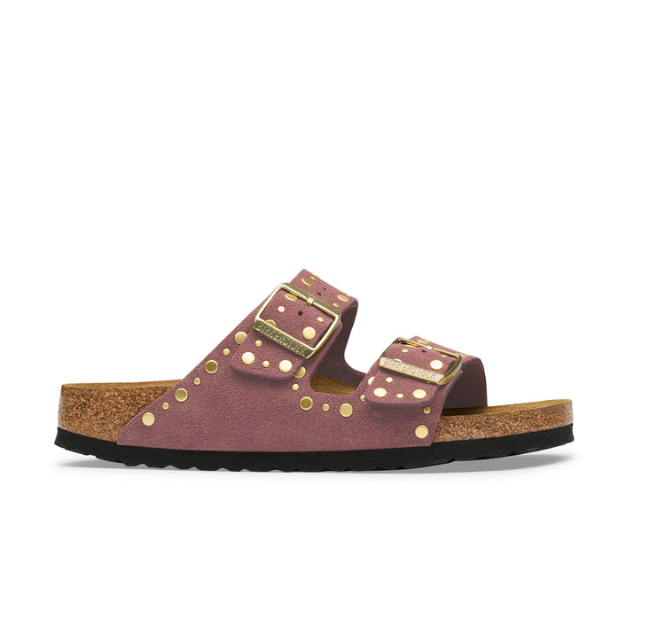 Birkenstock Australia Arizona Rivet Pepper Suede Leather Side View