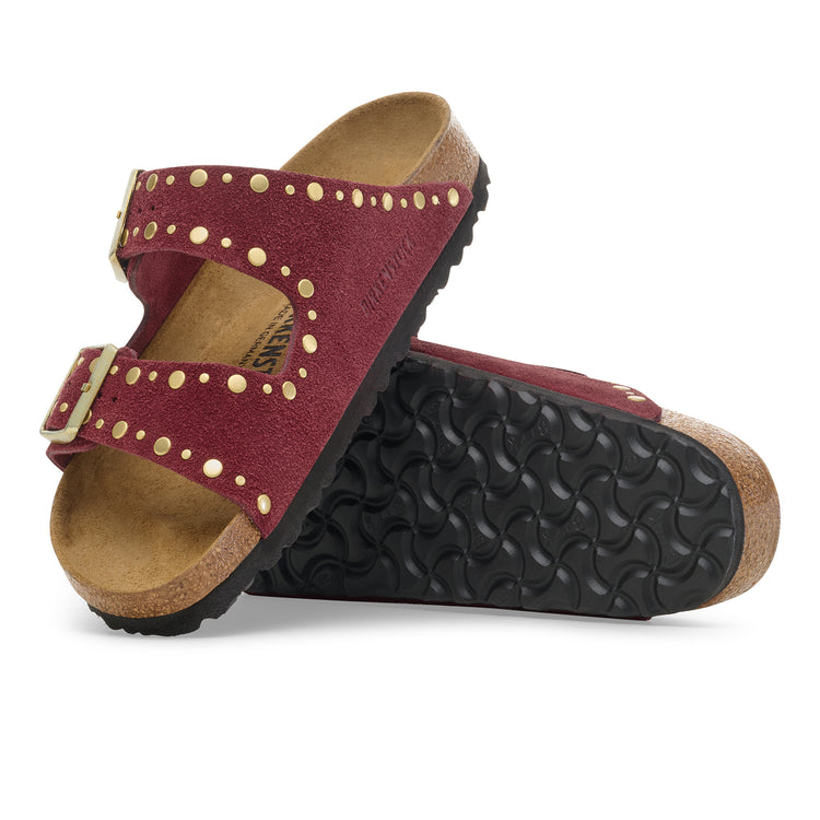 Birkenstock Arizona Rivet Zinfandel Suede Leather sole view