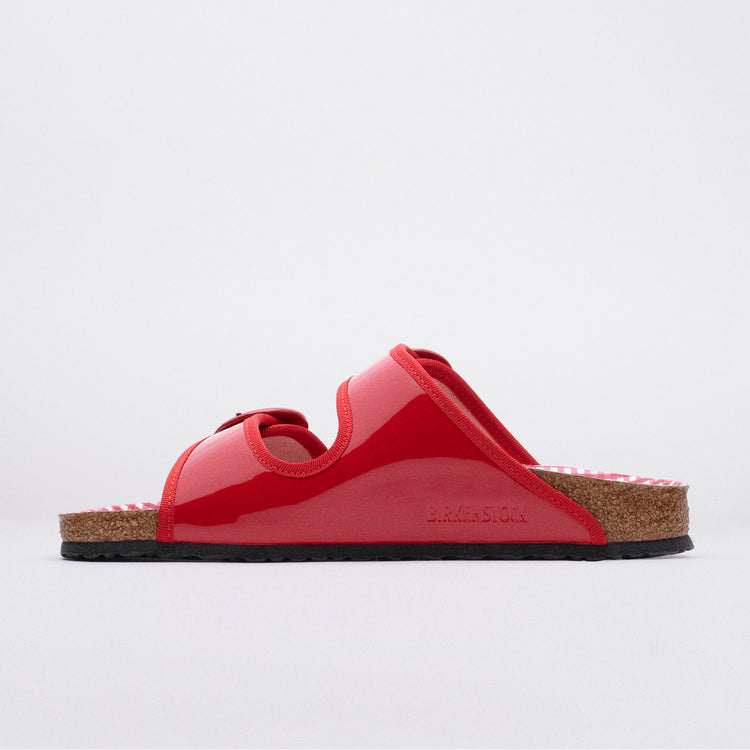 Arizona Round Buckle Flame Red Natural Leather Patent side alt view