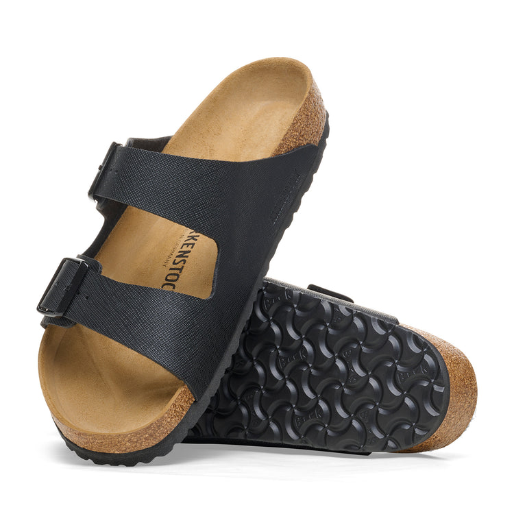 Birkenstock Arizona Saffiano Black Birko-Flor sole view