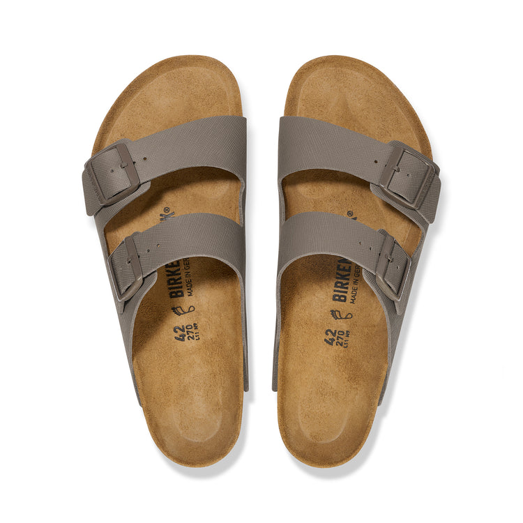 Birkenstock Arizona Saffiano Birko-Flor Concrete Grey top view