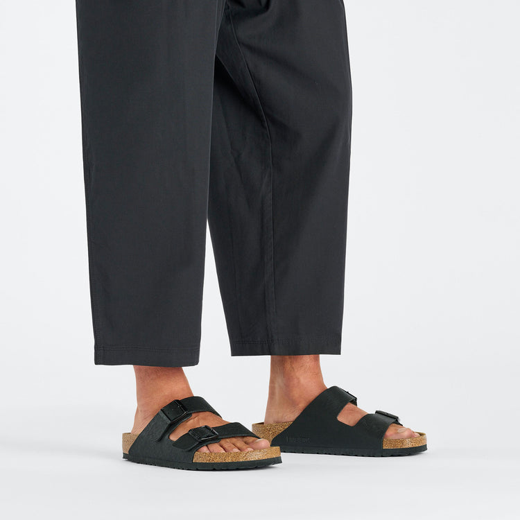 Birkenstock Arizona Saffiano Black Birko Flor on model 1