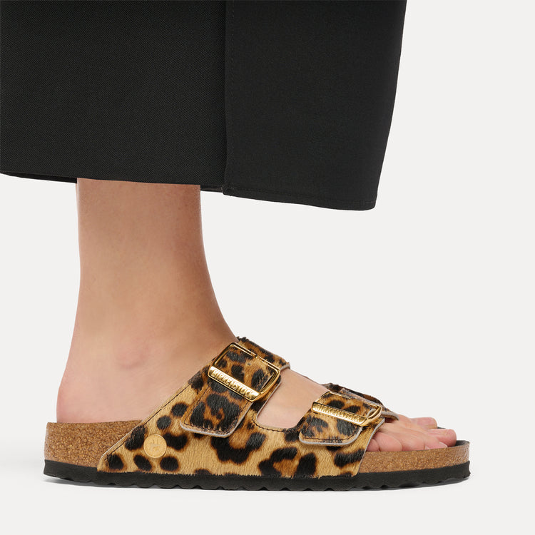 Birkenstock Australia Arizona Semi Exquisite Leo Natural Pony Hair On Model 1