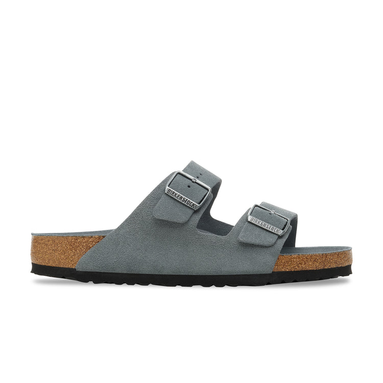 Birkenstock Arizona SFB Basalt Grey Tonal Footbed Suede Leather side view