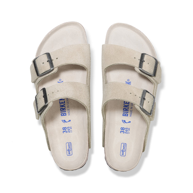 Birkenstock Arizona SFB Oyster Tonal Footbed Suede Leather top view