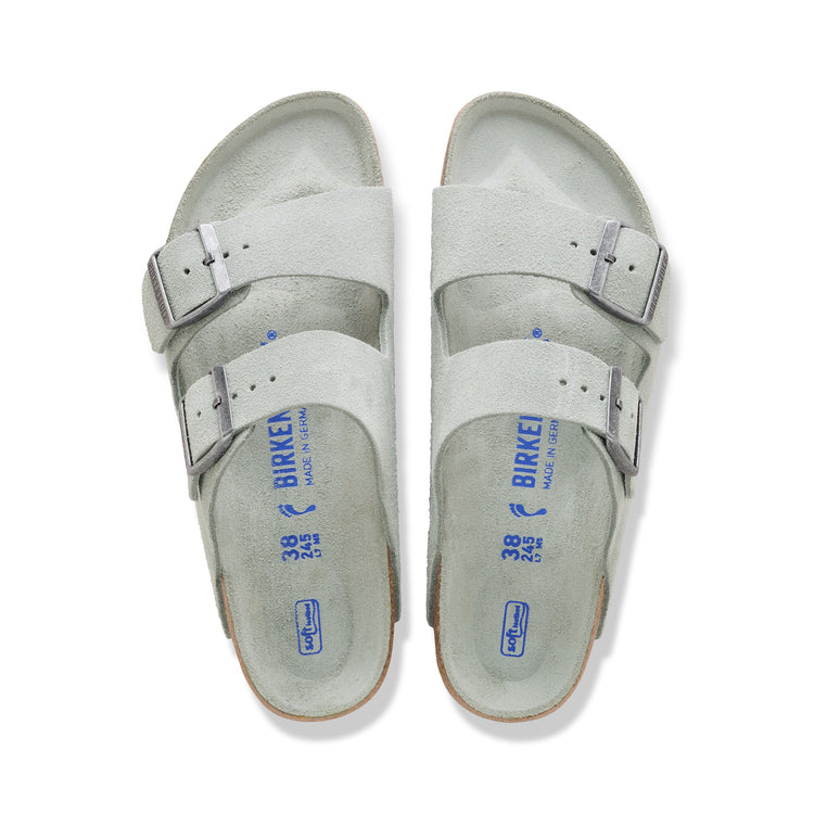 Birkenstock Australia Arizona SFB Pure Sage Tonal Footbed Suede Leather top view