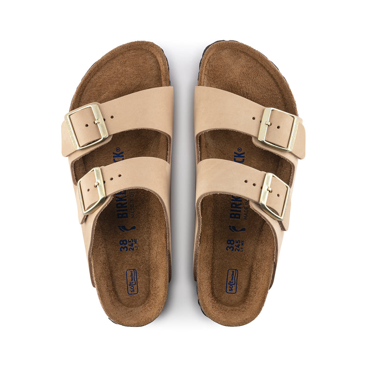 Birkenstock Arizona SFB Sandcastle Nubuck Leather top view