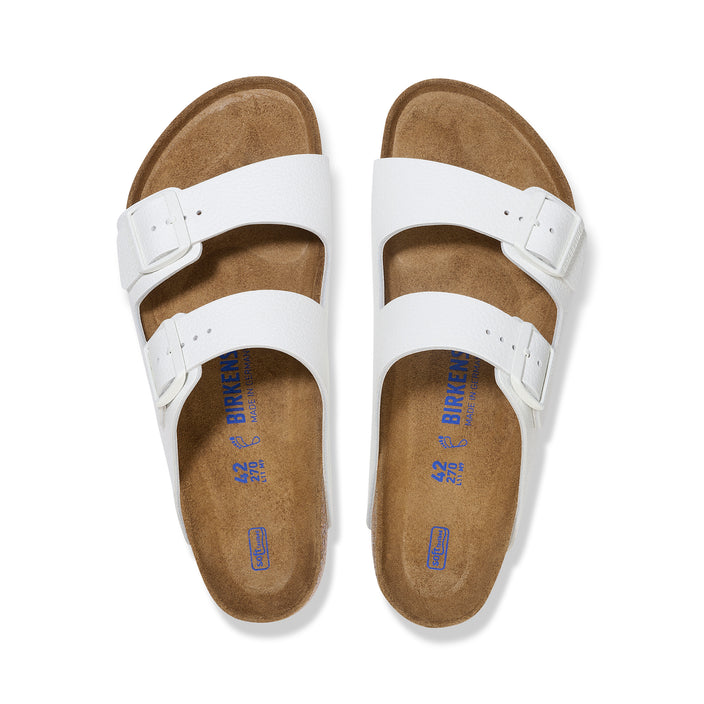 Birkenstock Arizona Soft Footbed Smooth Leather White top view