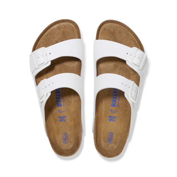 Birkenstock Arizona Soft Footbed Smooth Leather White top view