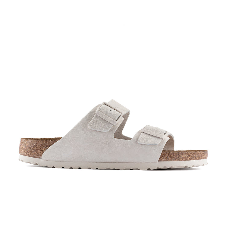 Birkenstock Arizona SFB Antique White Suede Leather side view