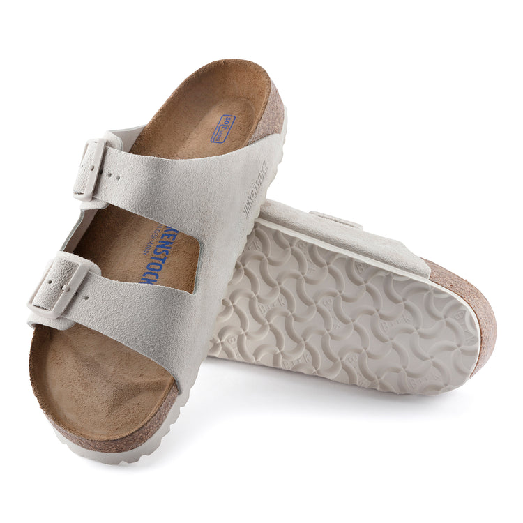 Birkenstock Arizona SFB Antique White Suede Leather sole view