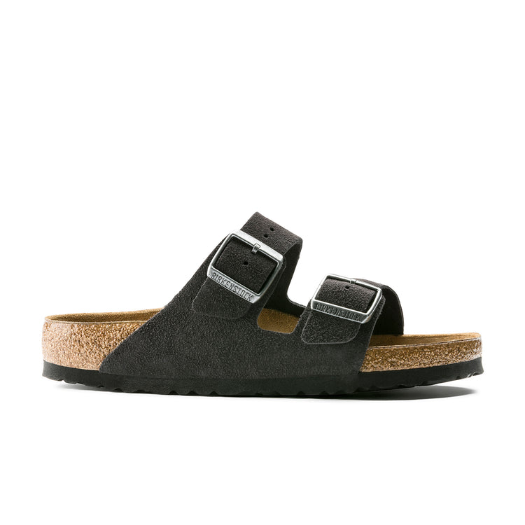 Birkenstock Arizona Soft Footbed Velvet Grey Suede Leather side view