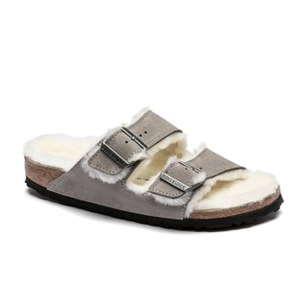 Birkenstock Arizona Shearling Stone Coin Suede Leather