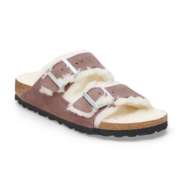Birkenstock Arizona Shearling Suede Leather/Shearling Faded Purple