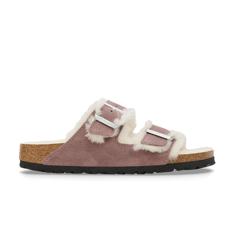 Birkenstock Arizona Shearling Suede Leather/Shearling Faded Purple side view