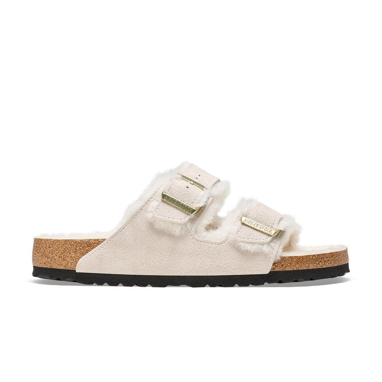 Birkenstock Arizona Shearling Suede Leather/Shearling Antique White side view