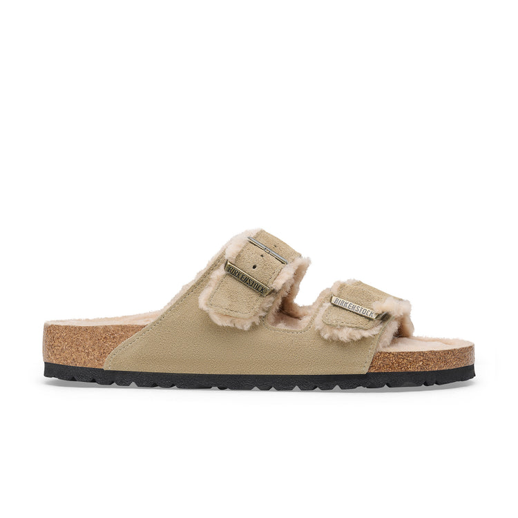 Birkenstock Arizona Shearling Taupe Suede Leather/Shearling side view