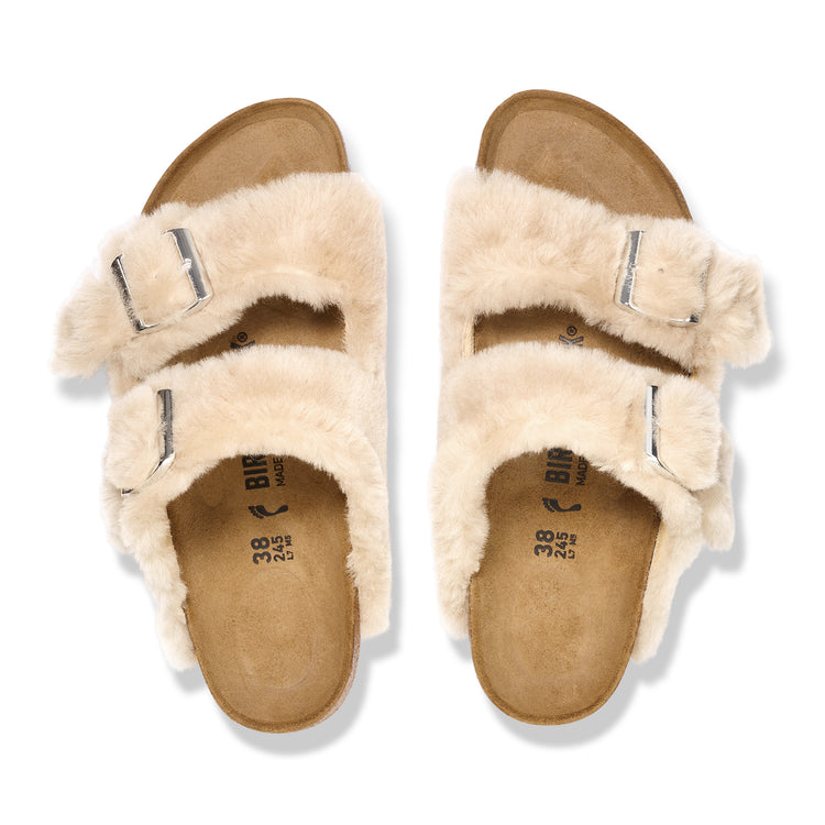 Birkenstock Arizona Shearling Upper Sandcastle Shearling top view