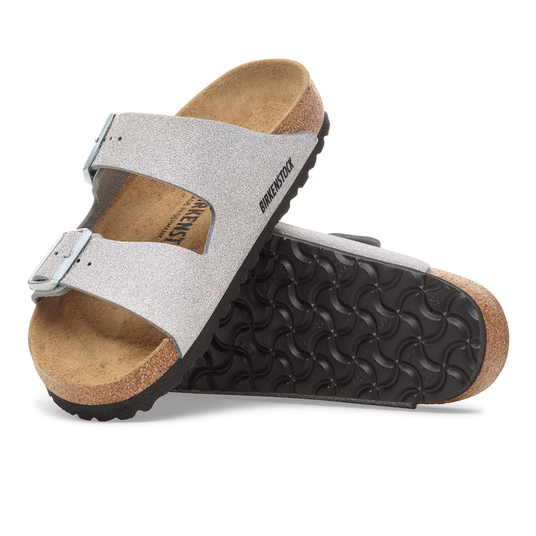 Birkenstock Arizona Shiny Glitter Silver Synthetic sole view