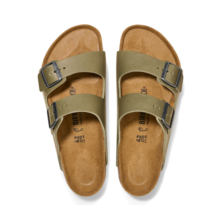 Birkenstock Arizona Smooth Leather Faded Khaki top view