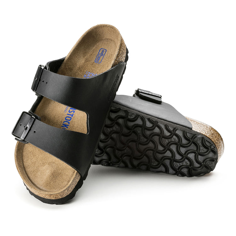 Birkenstock Arizona Soft Footbed Black Birko-Flor sole view