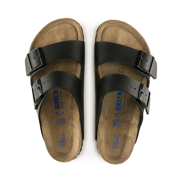 Birkenstock Arizona Soft Footbed Black Birko-Flor top view