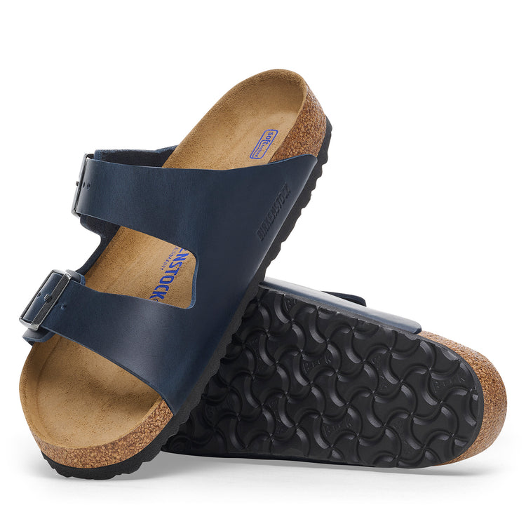 Birkenstock Arizona Soft Footbed Blue Oiled Leather sole view