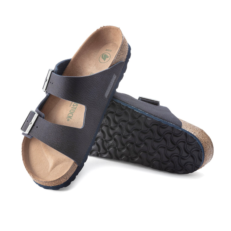 Birkenstock Arizona Vegan BirkiBuc Desert Dust Indigo Blue sole view