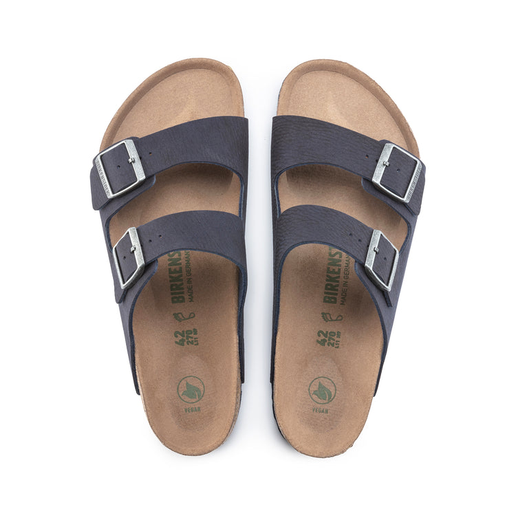 Birkenstock Arizona Vegan BirkiBuc Desert Dust Indigo Blue top view