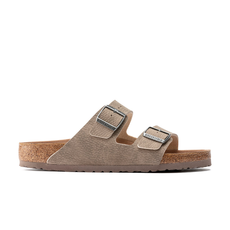 Birkenstock Arizona Vegan Grey Taupe BirkiBuc side view