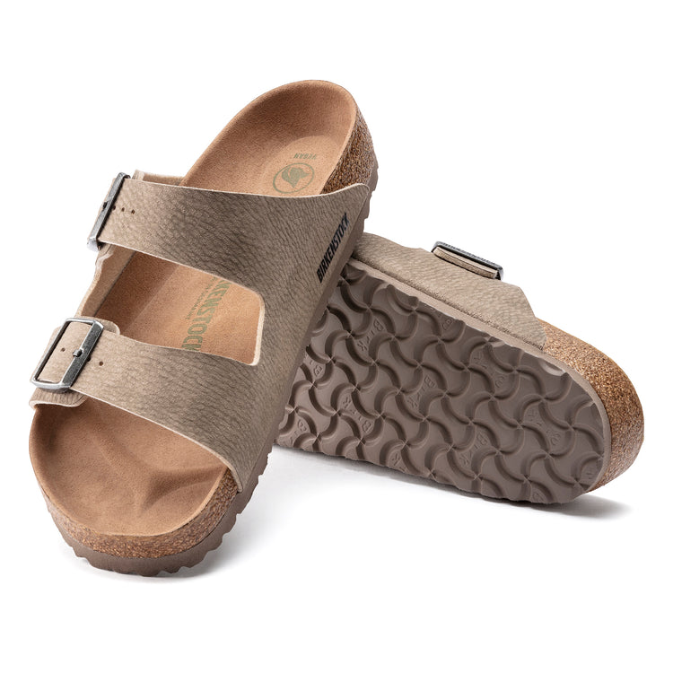 Birkenstock Arizona Vegan Grey Taupe BirkiBuc sole view