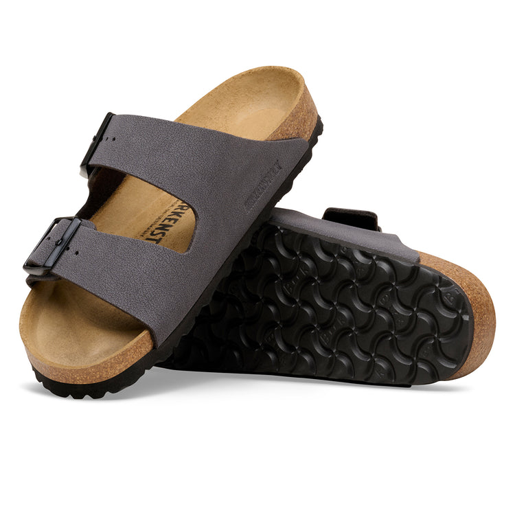 Birkenstock Australia Arizona Velvet Grey Tonal Buckles BirkiBuc sole view