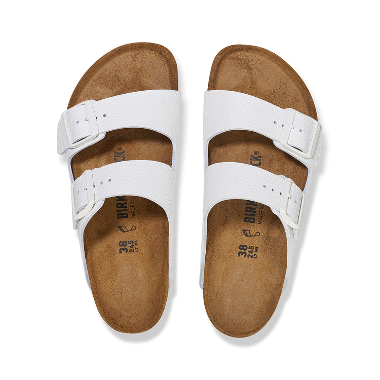 Birkenstock Arizona White Smooth Grained Leather top view