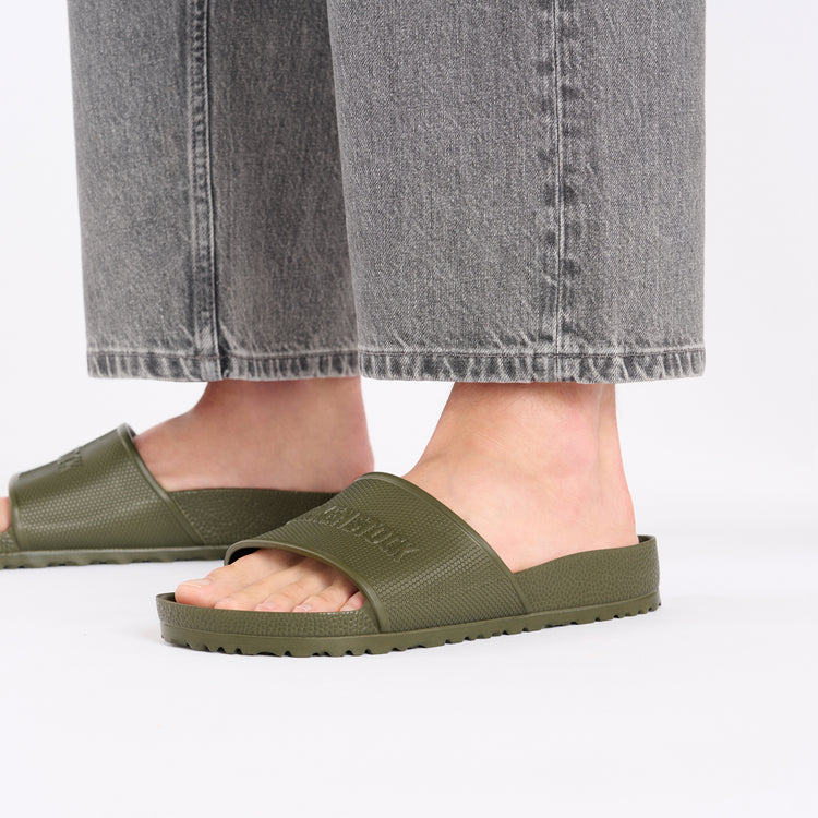 Birkenstock Barbados EVA Khaki on model 2