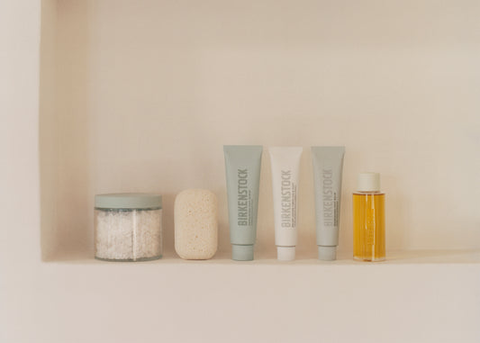 Birkenstock Australia Care Essentials bathroom shelf mood image