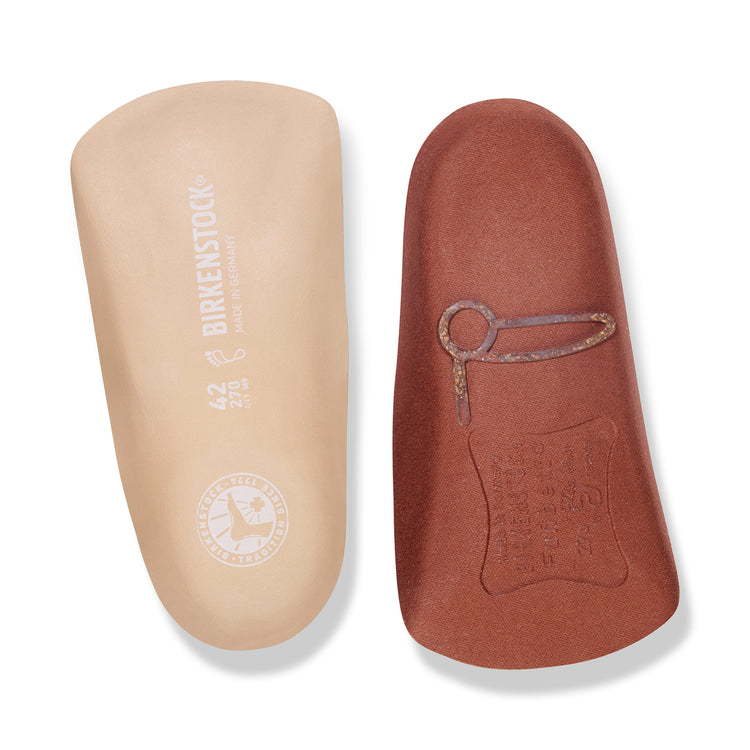 Birkenstock Blue Footbed Heels Beige Leather top view