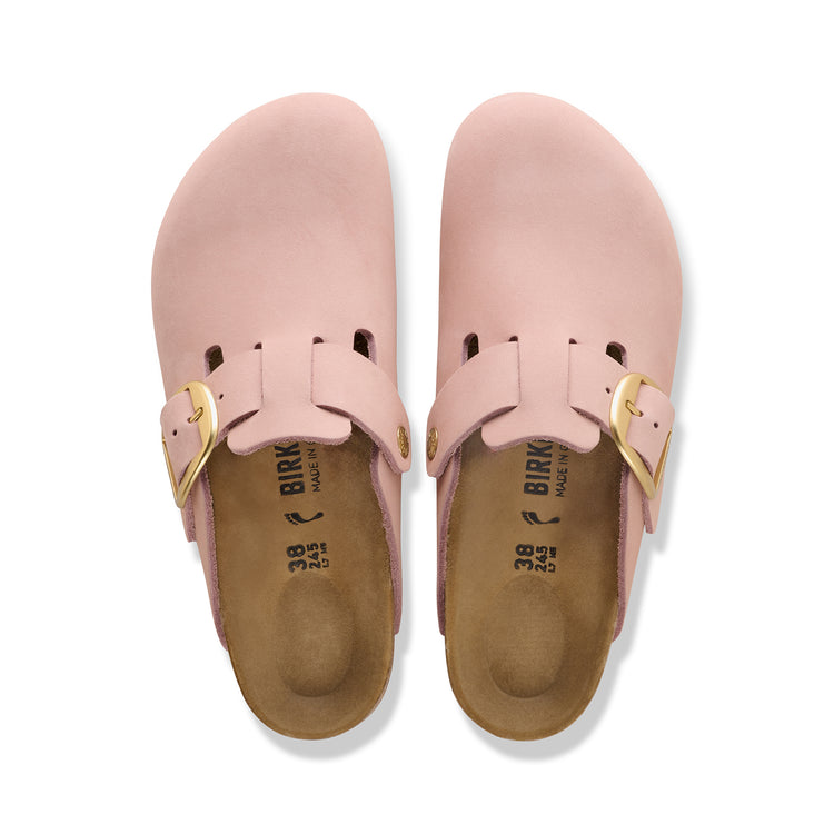 Birkenstock Australia Boston Big Buckle Soft Pink Nubuck Leather top view