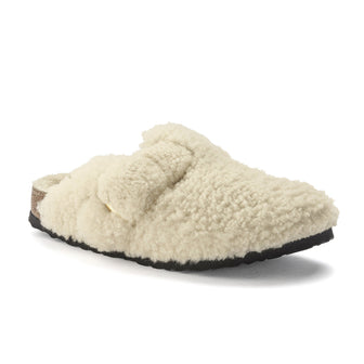 Birkenstock Boston Big Buckle Teddy Shearling Eggshell