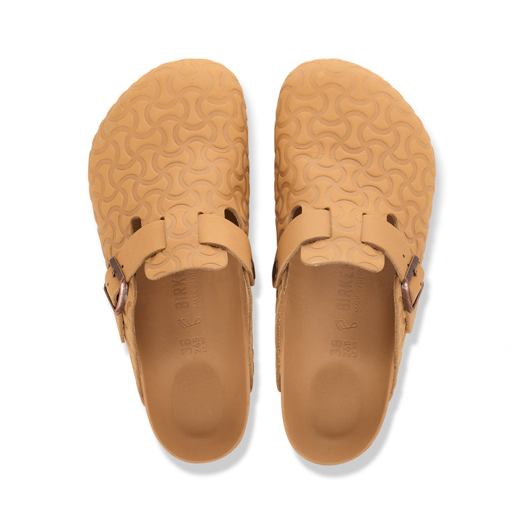 Birkenstock Australia Boston Bone Emboss Nature Natural Leather top view